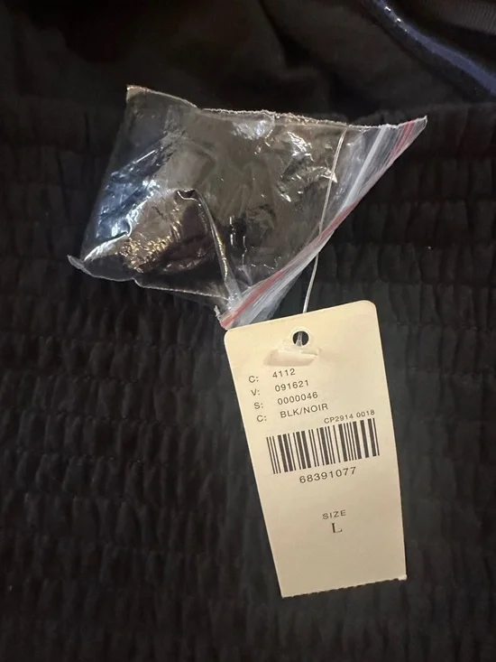 Anthropologie Top Ruffled Tube Crop Top Size Large New Black - Picture 8 of 9